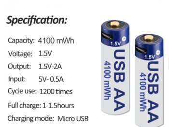 Rechargeable USB AA Batteries